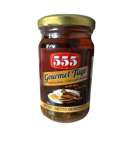 Gourmet Tuyo (Dried Sardines) in Corn Oil spicy  210g - 555