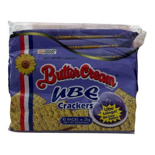 SUNFLOWER BUTTER CREAM CRACKERS UBE 10x25g